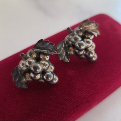 Vintage 925 Grape Screwback Earrings