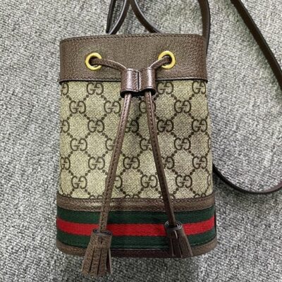 Gucci GG Supreme Mini Web Ophidia Bucket Bag