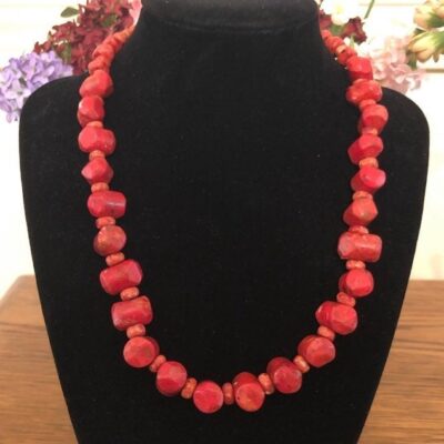 Silpada Silver Red Sponge Coral Necklace