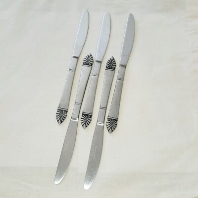 5 Forever Majesty Stainless Japan Flatware Silverware Dinner Knives  9″ LOT