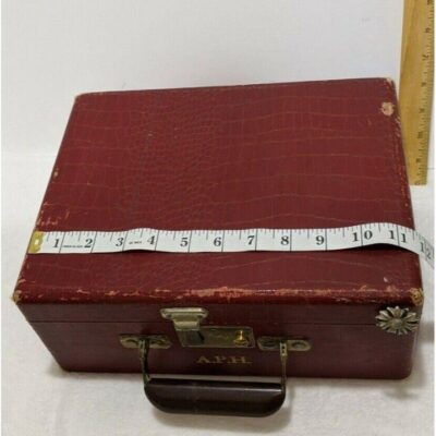 Vintage Burgundy Cosmetic Train Case