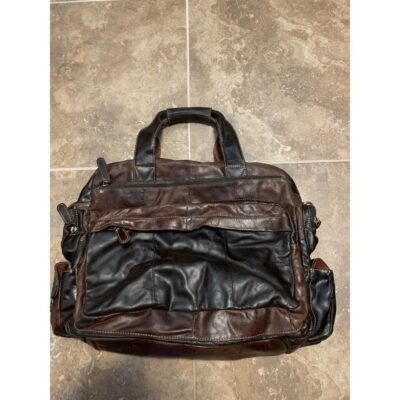 Vintage Rare Verano Italian Leather Handbag Backpack Brown Black