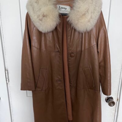 Vintage Romay Fur Collar Leather Jacket