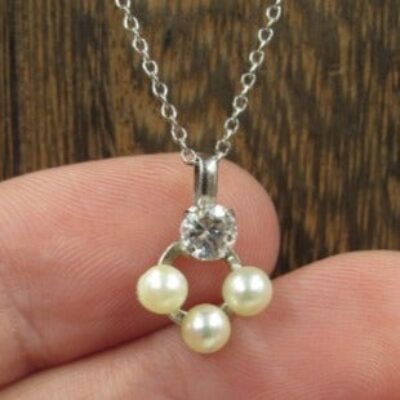 18″ Sterling Quartz & Pearl Necklace