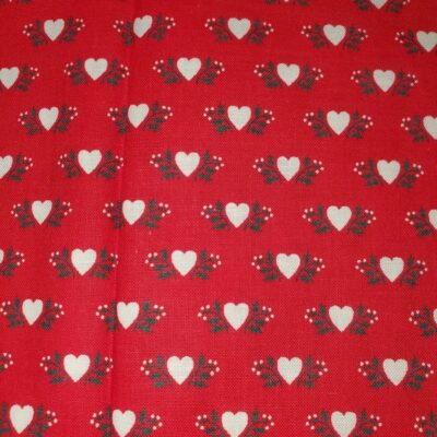 Vintage NWT valentine day hearts cotton fabric 4 yards