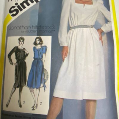 1981 Simplicity 5336 Misses Pullover Dress 6 to 16 Silk Crepe Bust 30.5 to 38