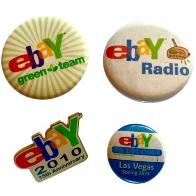 Ebay On Location Pins Set of4 2010 to 2011 Radio Anniversary Pin eBayana Pinback