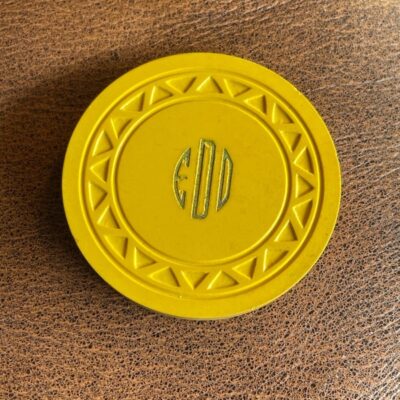 Vintage yellow clay $5 poker casino chip