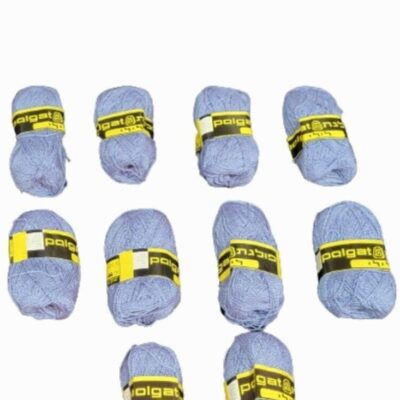 Lot of 10 Skeins Polgat Yarn Acrylic Blend Made in Israel Pigeon Blue 1.5 oz Ea.