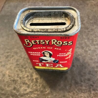 Rare! Vintage Betsy Ross Tea Tin BANK 1930’s