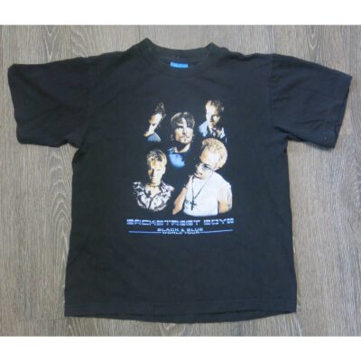 VINTAGE Y2K BACKSTREET BOYS Black Blue Tour Concert Shirt Black *see size notes