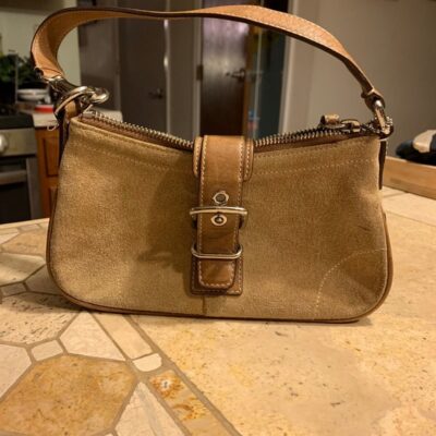 Coach Mini Suede Baguette Handbag