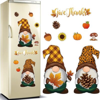 9Pcs, Holiday Gnomes, Magnets Gnome Fridge Magnet Garage Door,  11 Inches